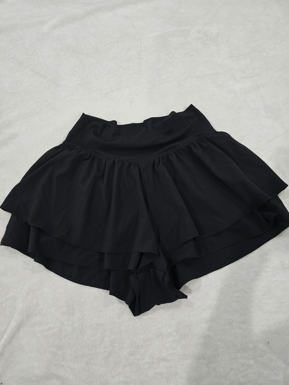 Offline by Aerie Layered Ruffle Short Athletic Shorts Black Large